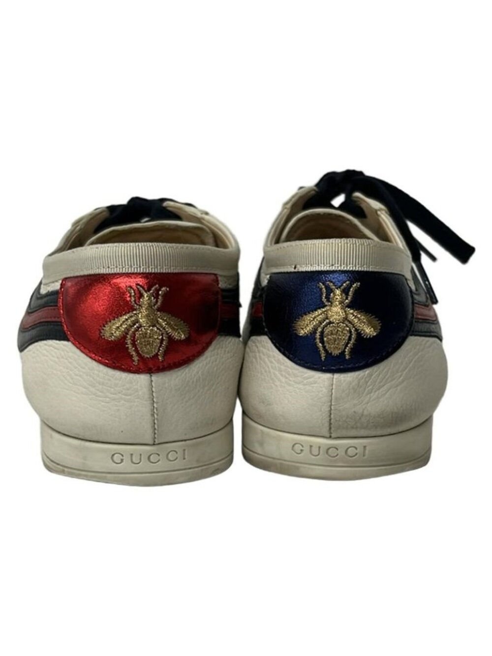 Gucci Sneakers 8.5 White Black Red Leather X - Picture 3 of 6